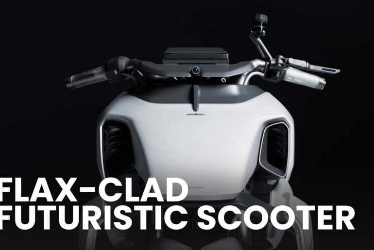 This electric scooter is made of flax