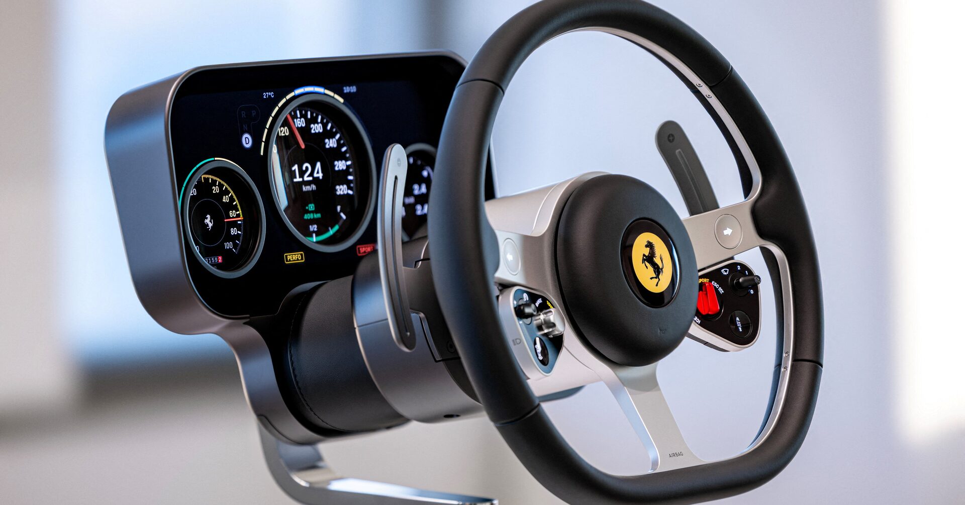 Front design preview of Ferrari electric car