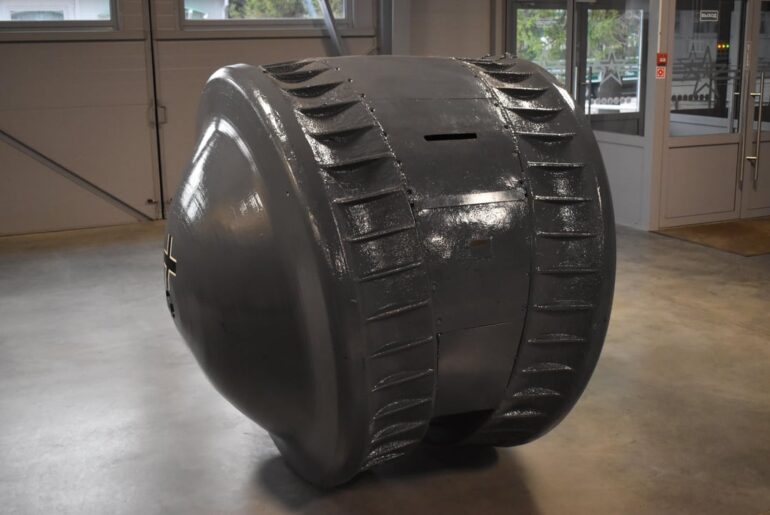 The Kugelpanzer, (German for "Ball Tank) a one-manned vehicle built by Germany during WWII, although history for this vehicle is practically unknown due to the lack of records, and the incompleteness of the sole surviving model