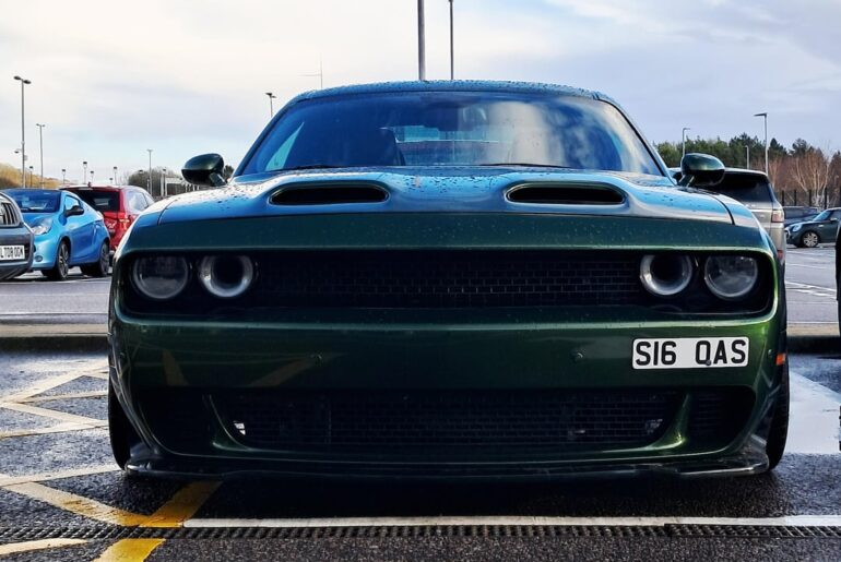 Not rare everywhere, but the last thing I expected to see in the UK today [Dodge Challenger SRT]