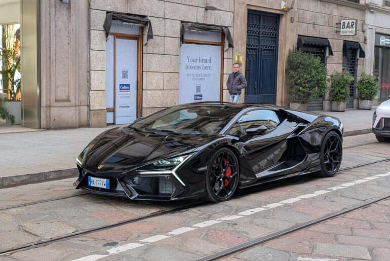 [Lamborghini Revuelto] in Milan. The irony of getting a plate that says VW