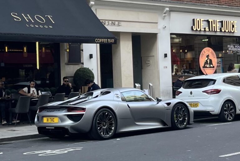 [Porsche 918 Spyder] parked in Mayfair