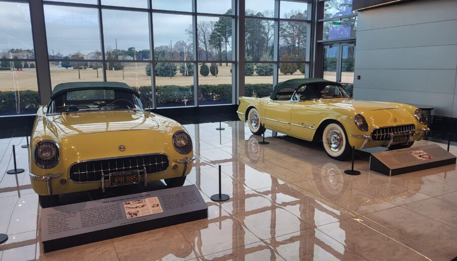 (OC) 1955 Chevy Corvettes. Serial numbers 699/700 and 700/700. [4000×2252]
