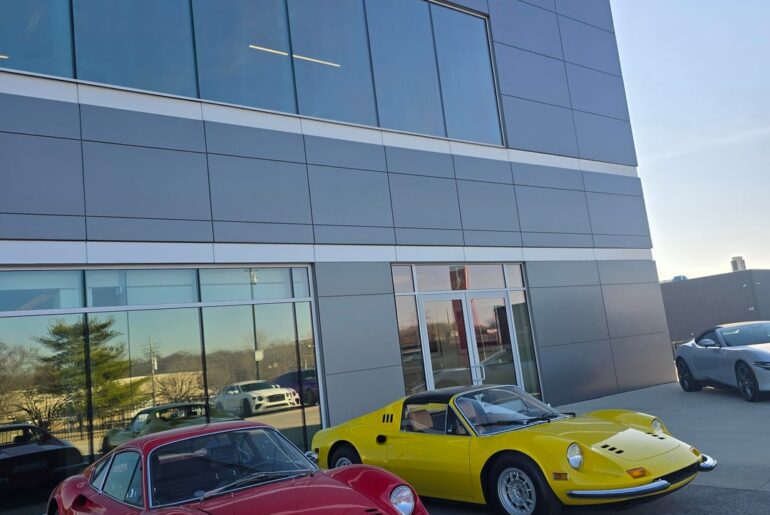 I found Adam Levine [Ferrari Dino 246 GTS] yellow parking outside at Ferrari.