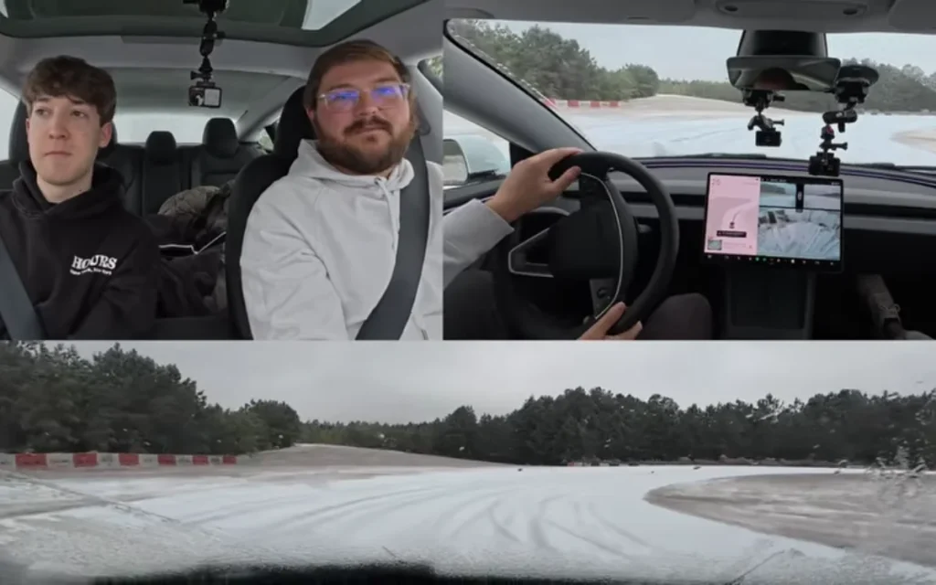 Two pals took a brand-new Model 3 Premium out onto the snow-covered streets of North Carolina to see how Full Self-Driving (FSD) held up.