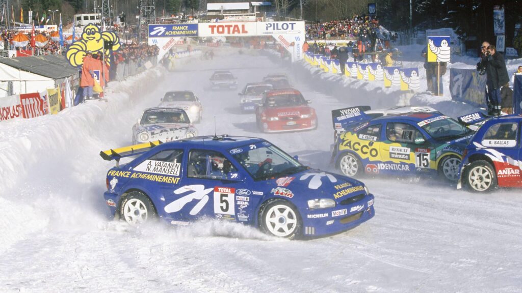 In January 1998, Nigel Mansell tried his luck in Ice Racing. He shared a Ford Escort with Rally Legend Ari Vatanen in the 24 Hours of Chamonix.