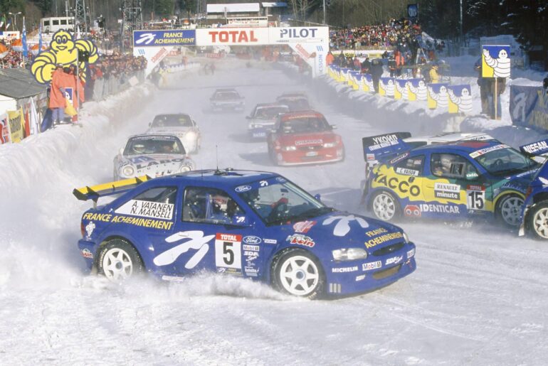 In January 1998, Nigel Mansell tried his luck in Ice Racing. He shared a Ford Escort with Rally Legend Ari Vatanen in the 24 Hours of Chamonix.
