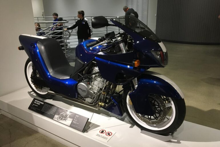 AAR Alligator 001, the result of Dan Gurney’s idea for a motorcycle that taller riders could sit “in” rather than “on”