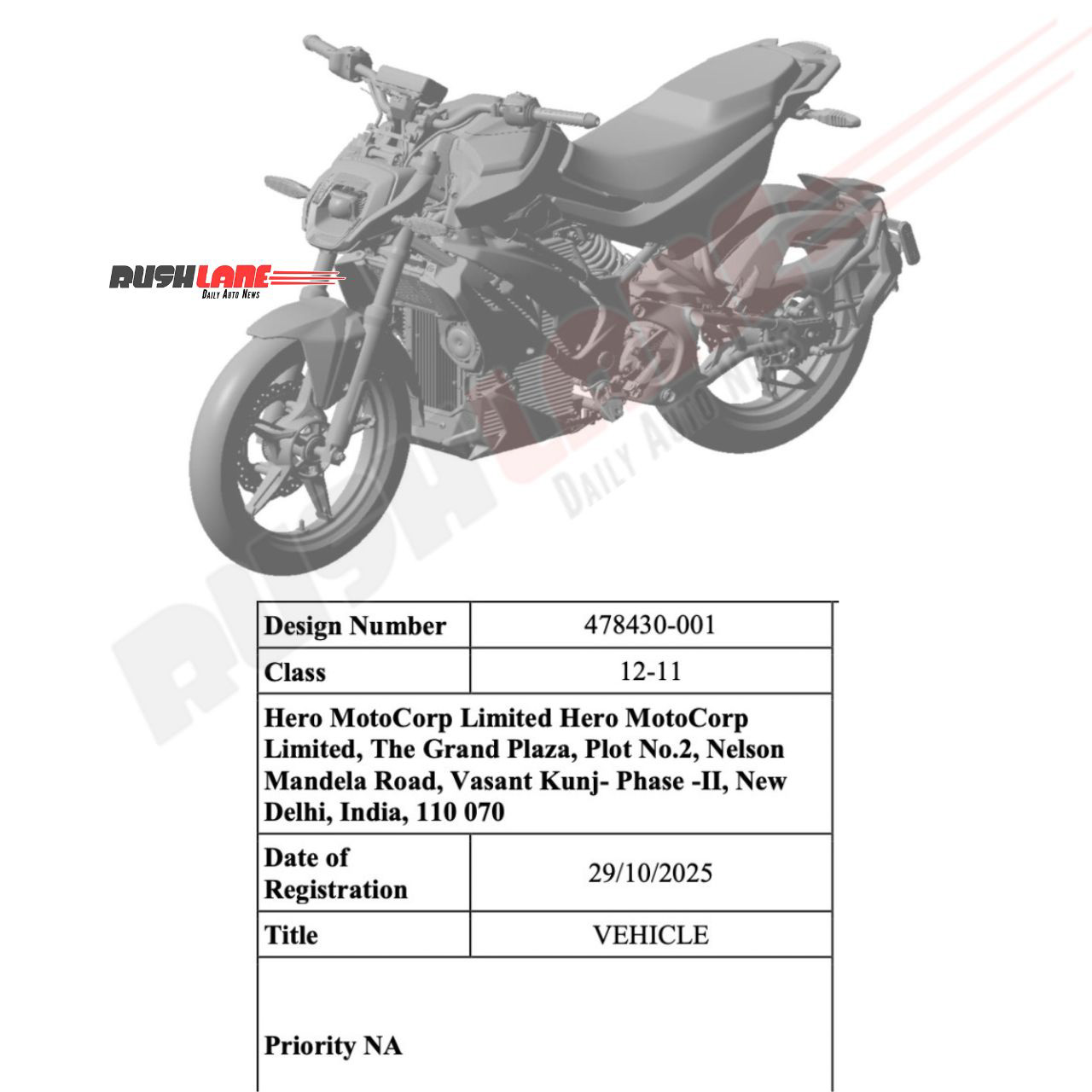 Hero Vida UBEX Design Patented