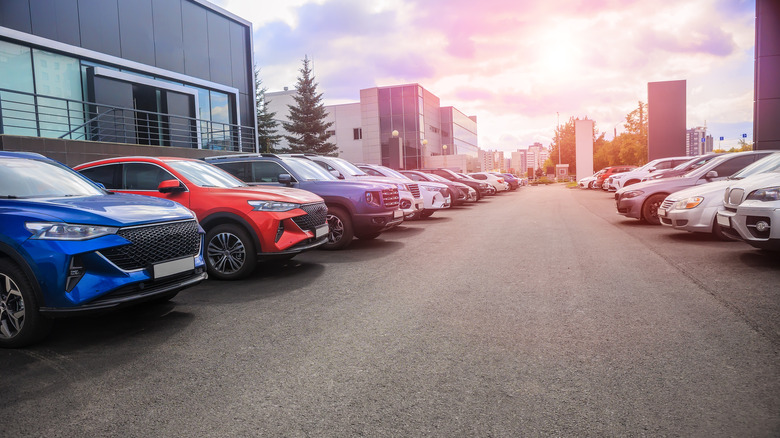 Cars on sale at a dealership