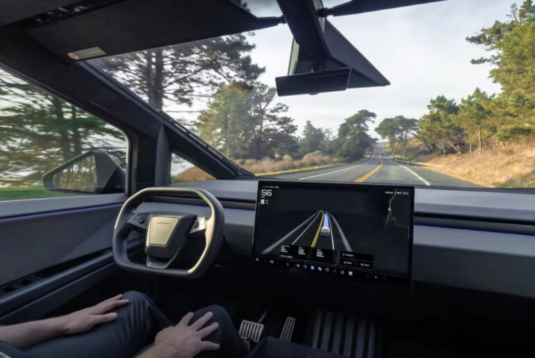 Inside the Tesla Cybertruck’s Minimalist Cabin and Its Space, Tech, and Usability