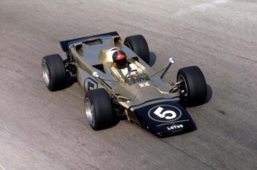Emerson Fittipaldi gave the Pratt & Whitney gas turbine-powered Lotus 56B its only classified F1 World Championship finish with 8th in the 1971 Italian GP. This was also, technically, the first black and gold Lotus as the team competed as World Wide Racing.