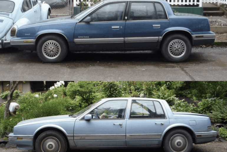 1986 Oldsmobile Cutlass Calais next to a 1986 Cadillac Seville. It's hard to underestimate the sheer incompetence of 1980s GM.