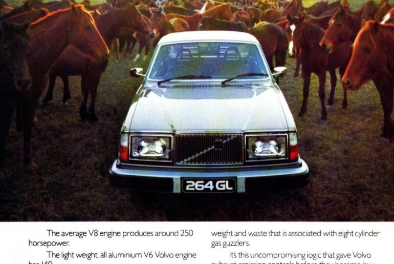 Australian Volvo ad more or less telling people they didn't need the famed V8 powered cars the country was known for