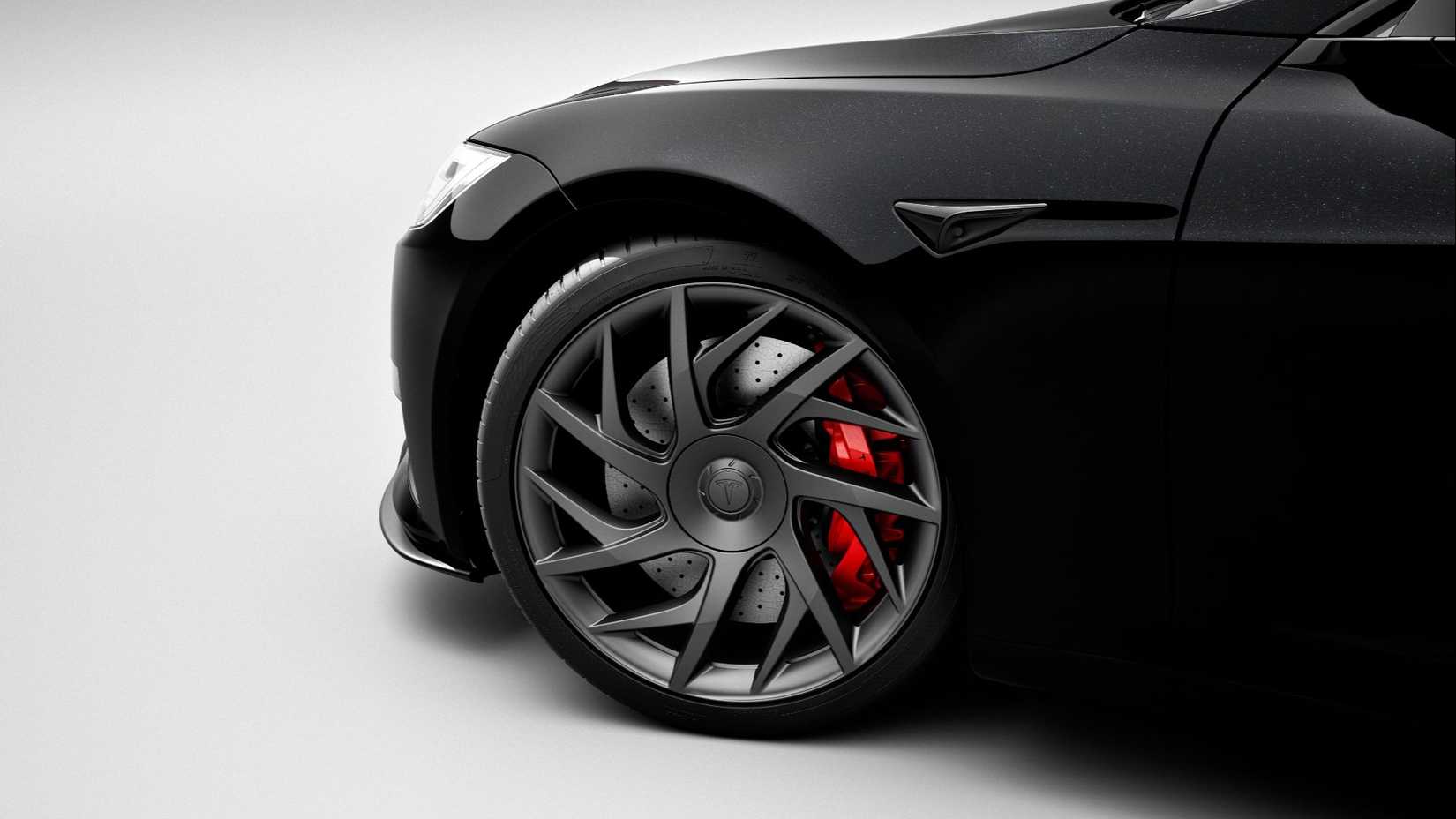 2026 Tesla Model S front wheel and close-up