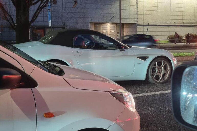 My brother saw this [alfa Romeo 8c] in while driving in Milan