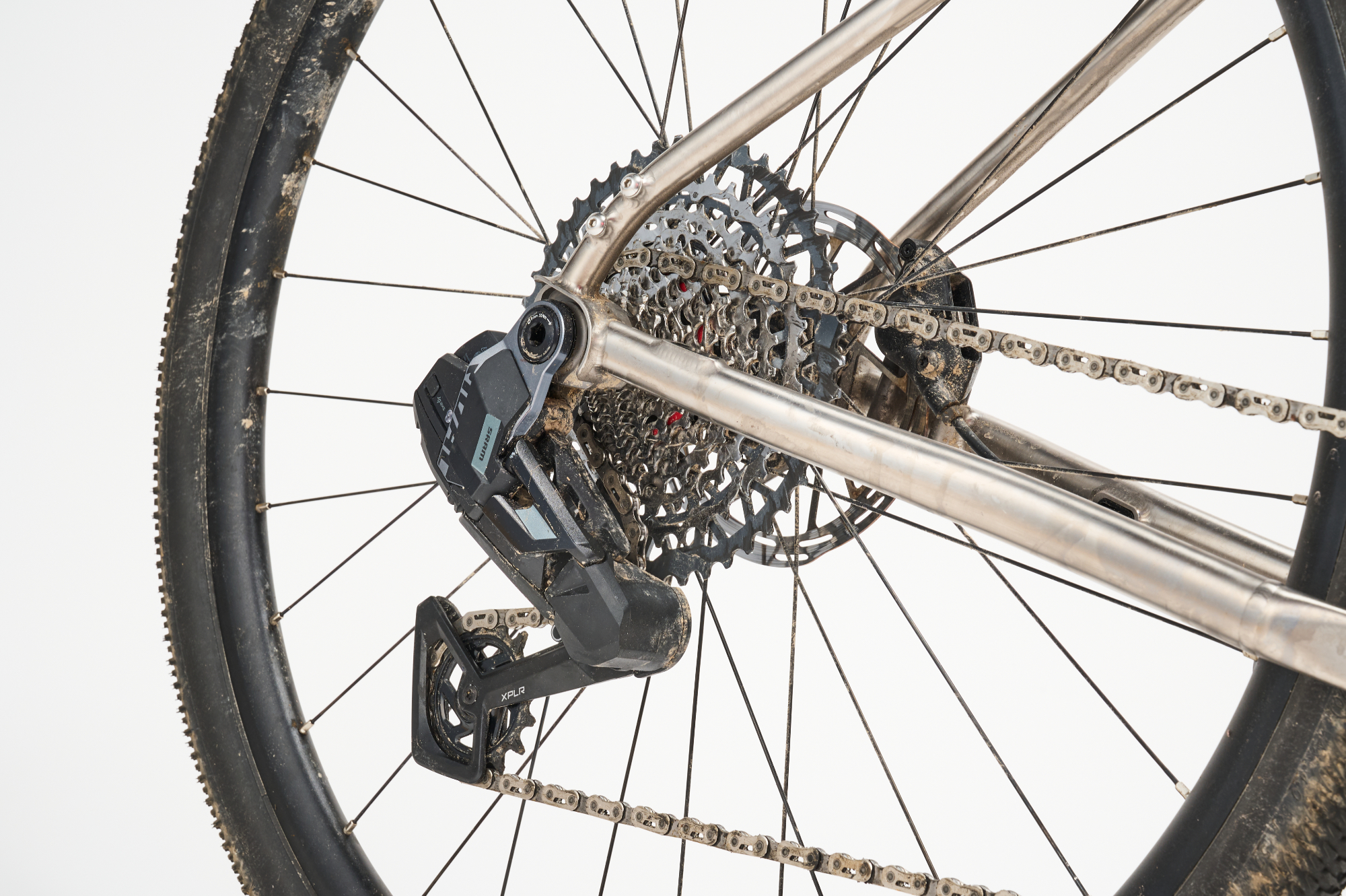Details of the SRAM Rival mech on a Ribble AllGrit Ti X gravel bike