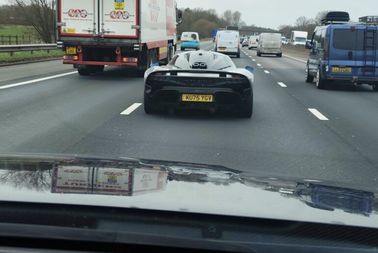 [Aston Martin Valkyrie] spotted on the M56, UK. Thought it was an AMG One until it passed me