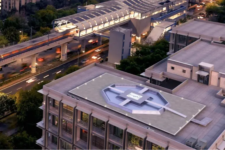 Flying cars will dock at vertiports instead of airports or parking garages and this is what Japan’s coolest one could look like