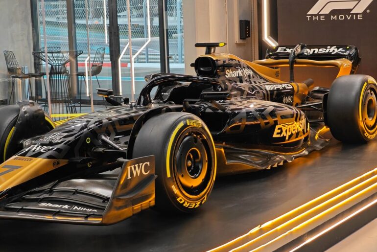 Spotted [the APXGP car] from the Brad Pitt 'F1' movie in Abu Dhabi, Yas Marina Circuit!