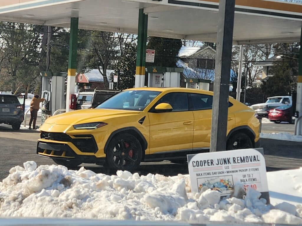 Not as exotic as some posts here, but I don't normally see a [Lamborghini Urus] in my neck of the woods. She's pretty clean considering all the snow and salt.