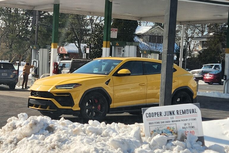 Not as exotic as some posts here, but I don't normally see a [Lamborghini Urus] in my neck of the woods. She's pretty clean considering all the snow and salt.