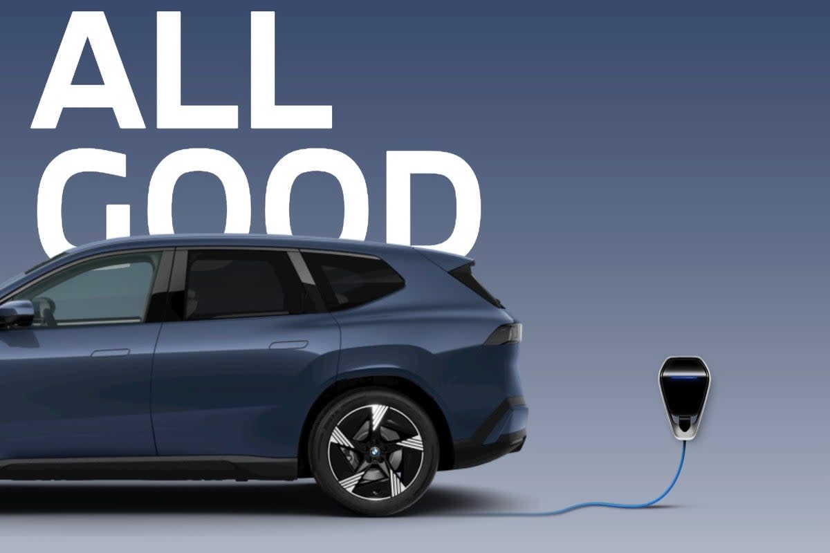 The BMW app proclaimed 'all good' and a range of 459 miles before a 405-mile round trip to Liverpool (Steve Fowler)