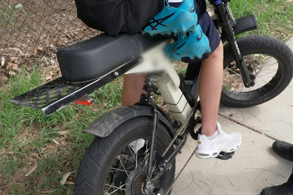 A youth on an e-bike in Sydney's south.