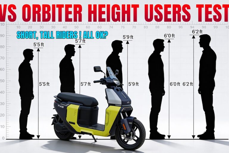 TVS Orbiter Electric Scooter Test of Different Height Riders - EV Kurradu