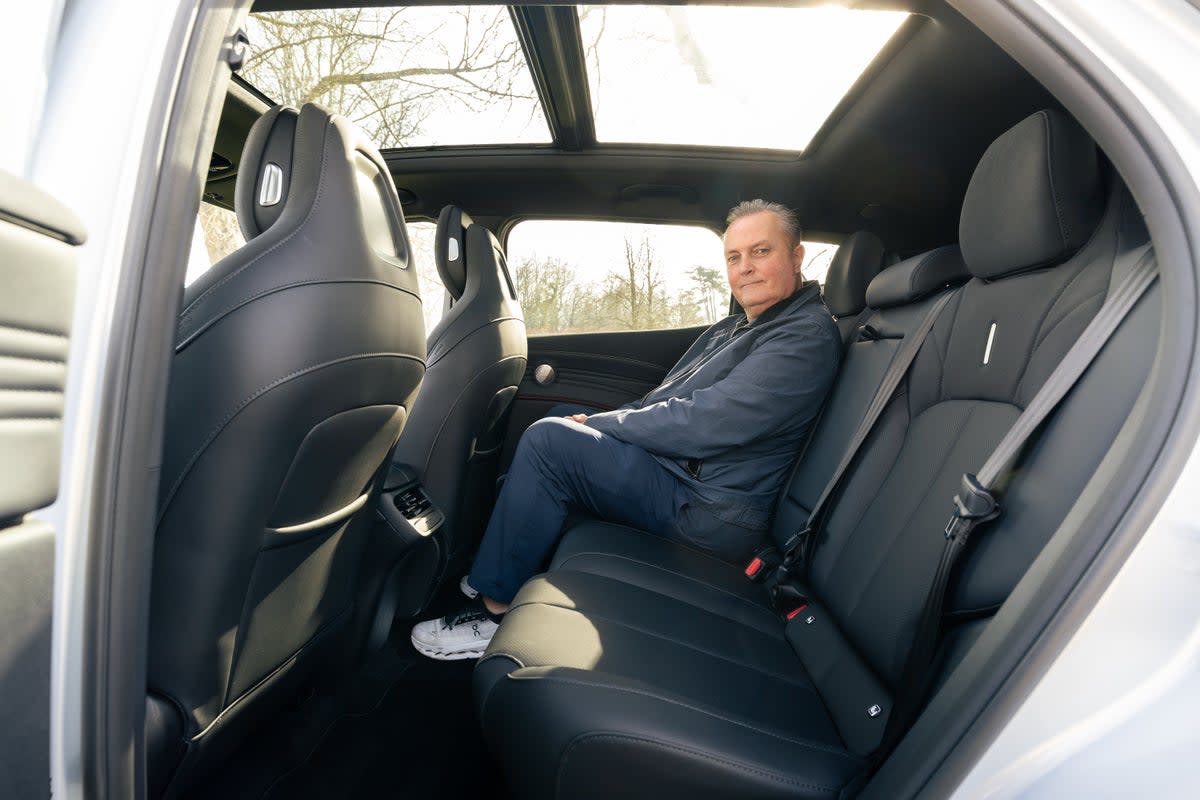 Rear space in the Omoda 7 is okay, but the 'gaming style' front seats limit visibility forwards for back seat passengers (Omoda)
