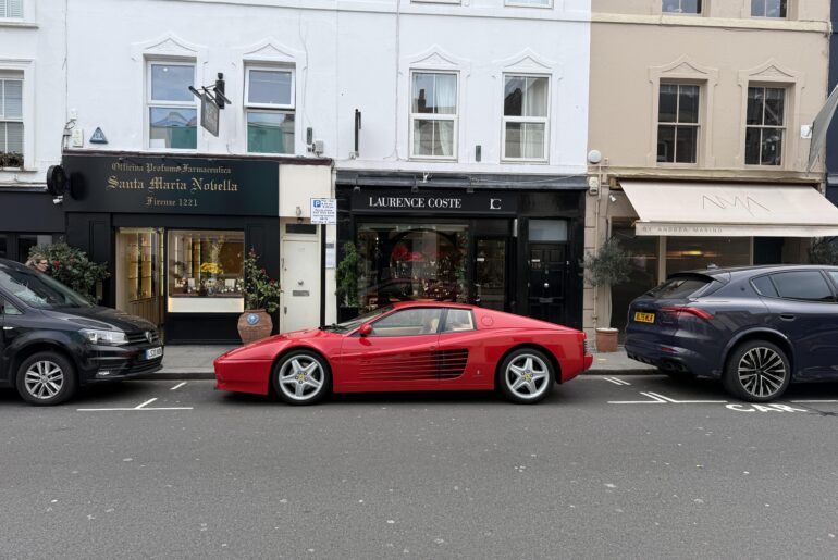 [Ferrari Testarossa] parked on the street no less. Looked great.