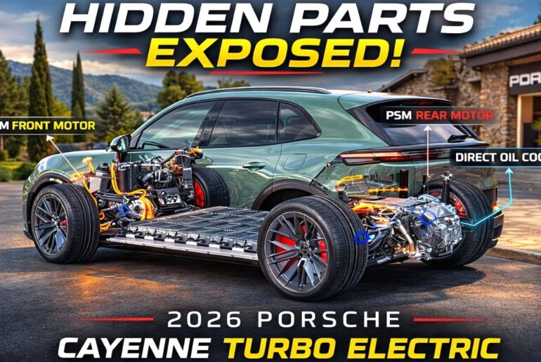 2026 Porsche Cayenne Turbo Electric Shows Its Hidden Mechanical Parts in Augmented Reality
