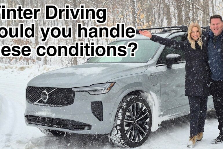 Driving on a frozen lake! // 2026 Volvo Winter Drive in Canada