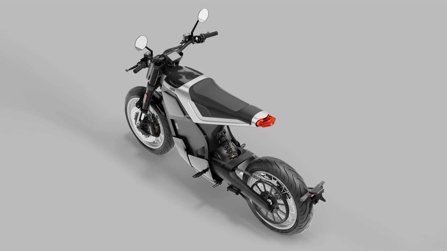 DAB 1 sits on a tubular steel double-loop frame and an aluminum two-sided swingarm