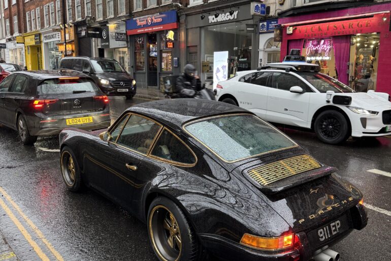 [Porsche 911 - Singer] in rainy London