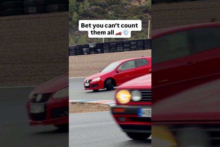 How many GTIs can you spot? A track full of legends - every generation, one heartbeat: GTI.