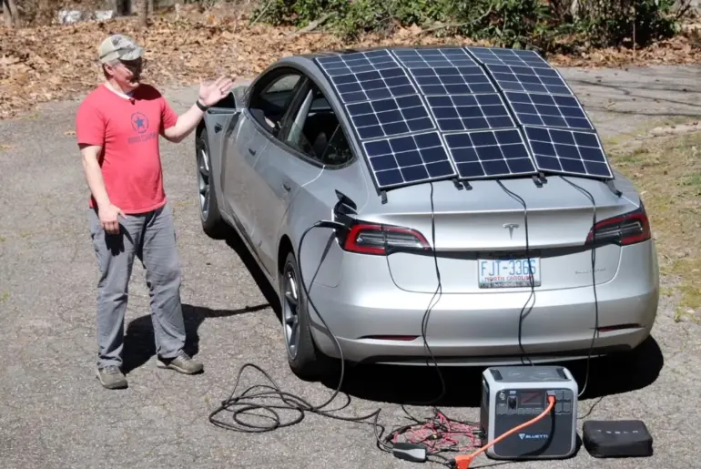 US man adds solar roof to his Tesla Model 3 to see if he can charge his car for free and it actually works