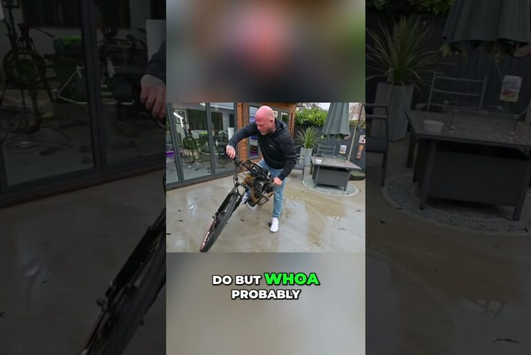 Electric Bike Wheel Spin Chaos in the Rain! #shorts