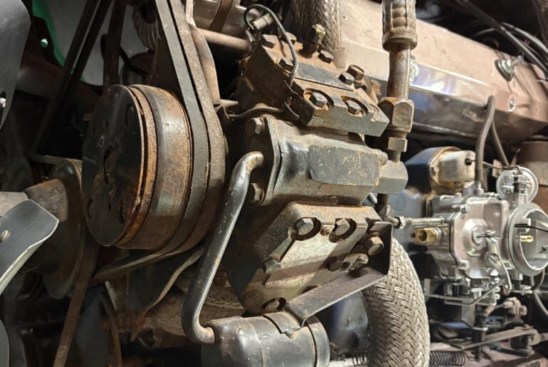 Helping my dad pull the 318 out of his 72 challenger, but not sure what to do about the AC system