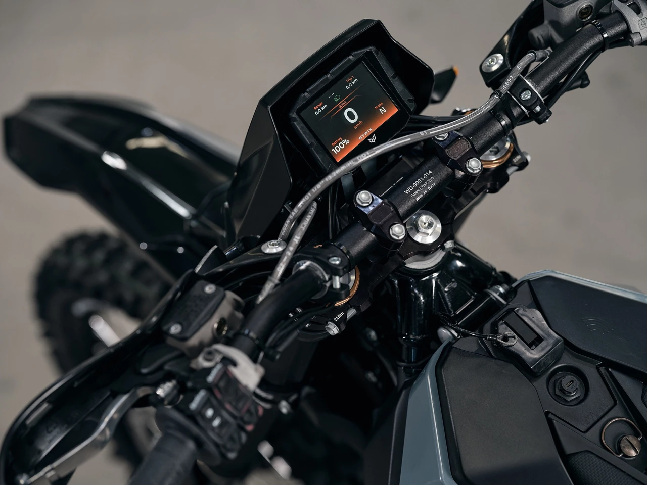 The STRiX enduro gets a handlebar-mounted rear brake