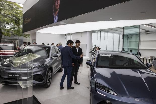 An event at a BYD dealership in Sao Paulo. MUST CREDIT: Victor Moriyama/Bloomberg