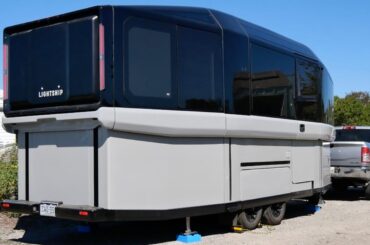 Lightship electric RV trailer has room for activities - and won't drain your range
