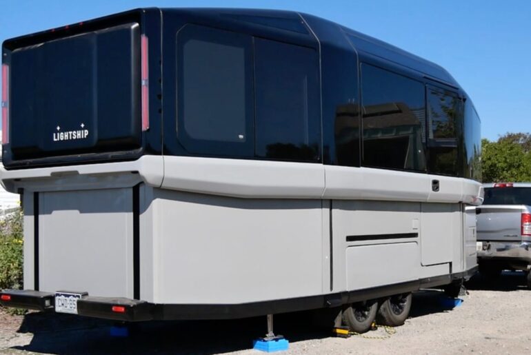 Lightship electric RV trailer has room for activities - and won't drain your range