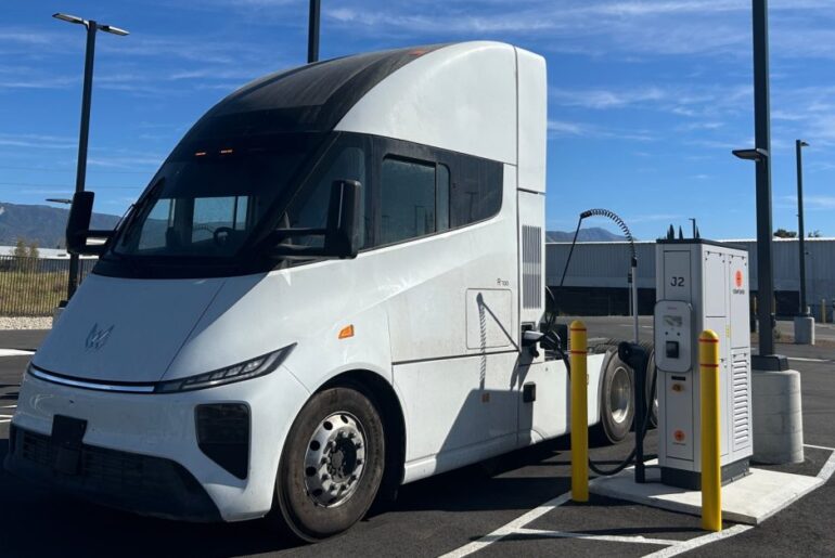 This charger's first megawatt truck charge hits North America