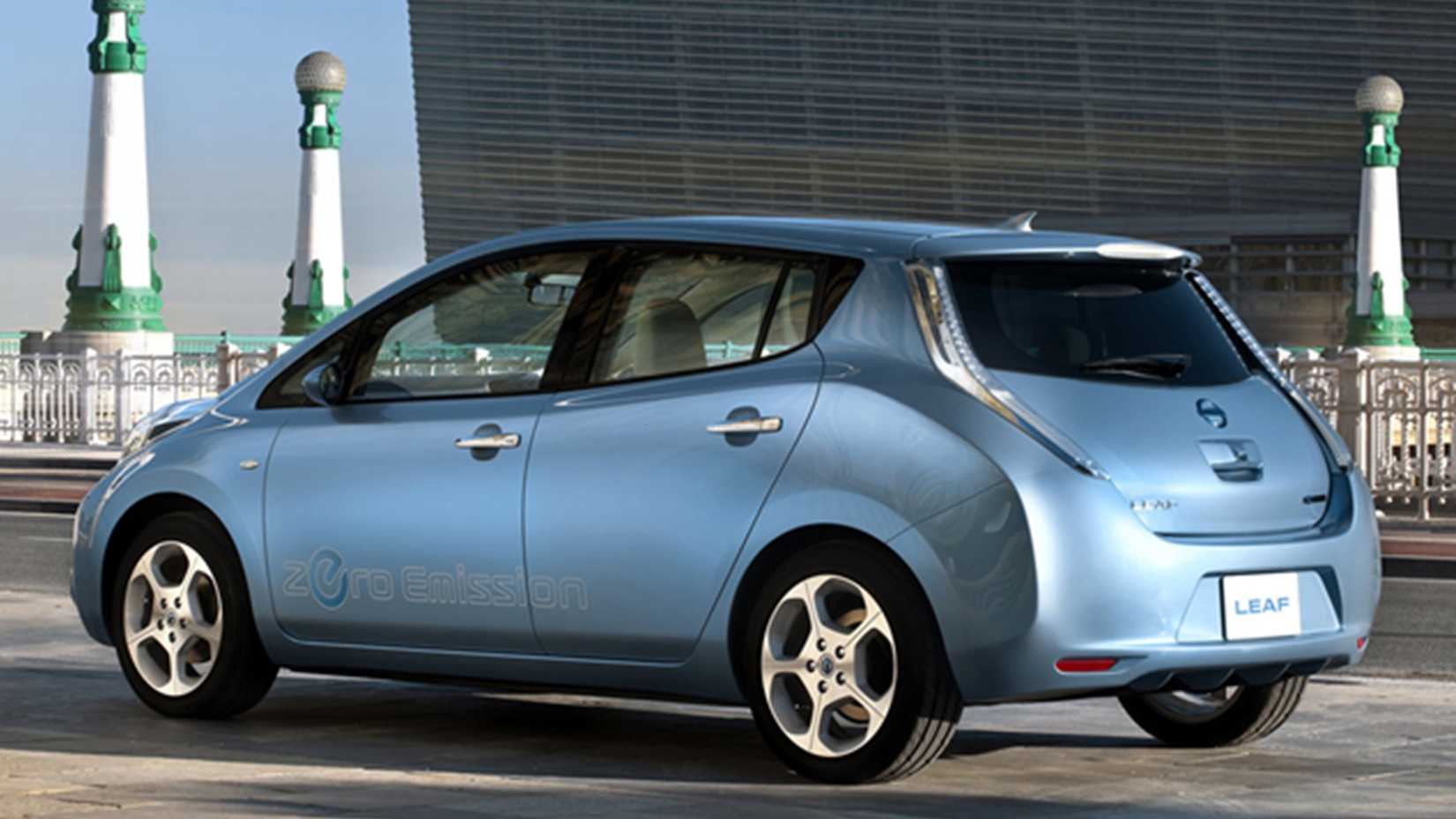 Blue 2011 Nissan Leaf rear