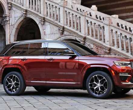2024 Jeep Grand Cherokee 4xe Hybrid Red Side Shot