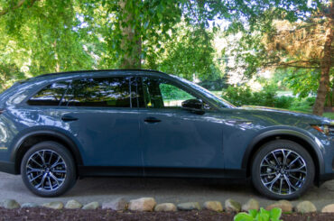 The Mazda CX-70 PHEV seen parked.