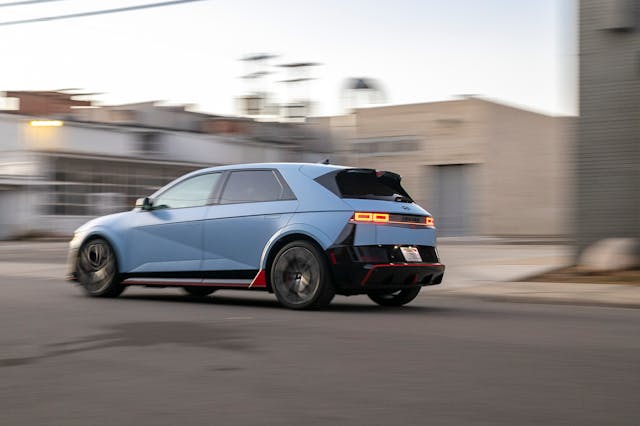 2025 Hyundai Ioniq 5 N rear three quarter action