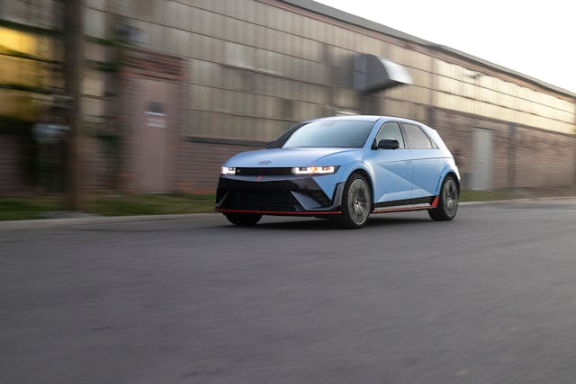 2025 Hyundai Ioniq 5 N front three quarter action