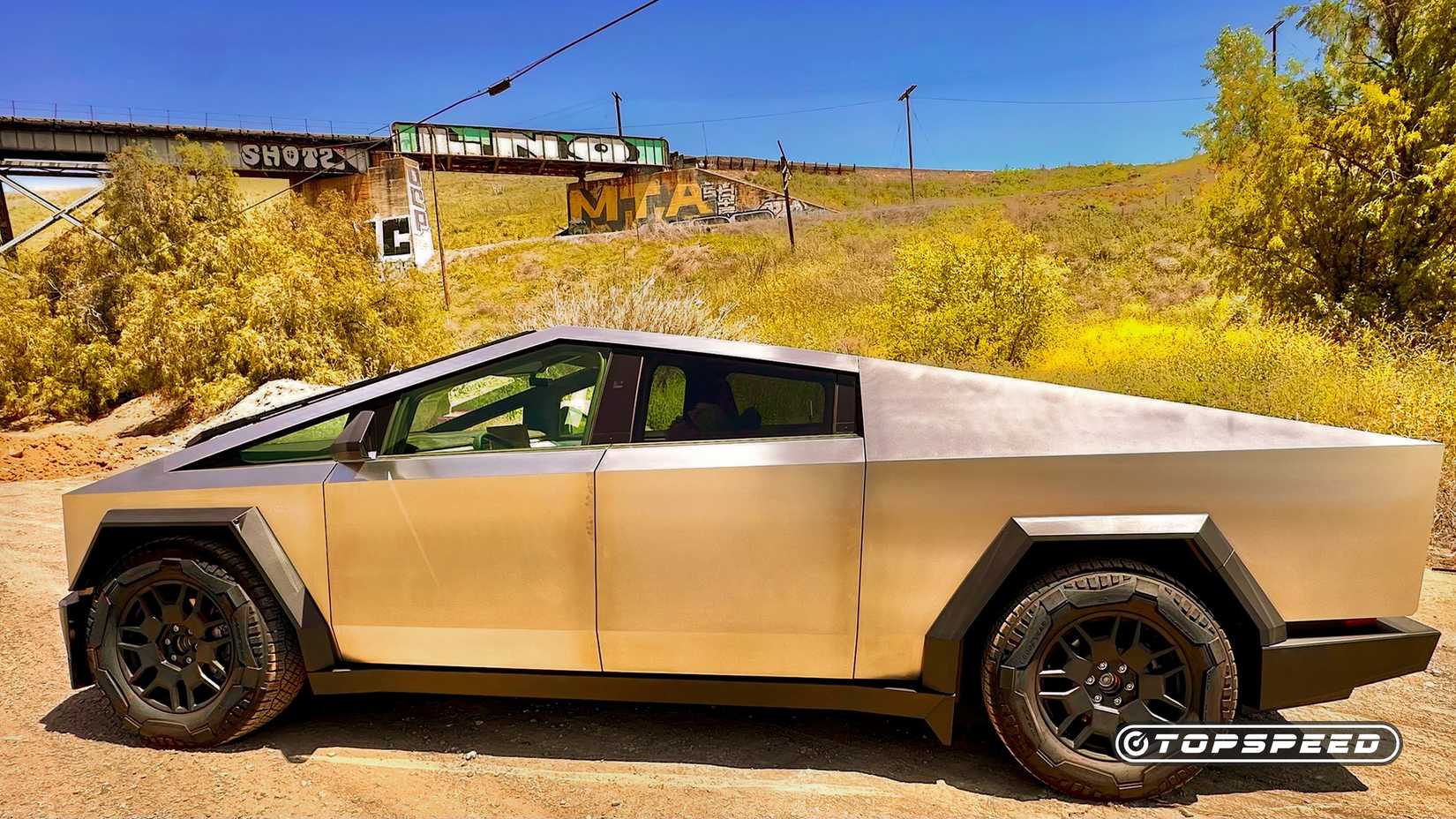2025 Tesla Cybertruck Sitting On The Shoulder Of The Highway